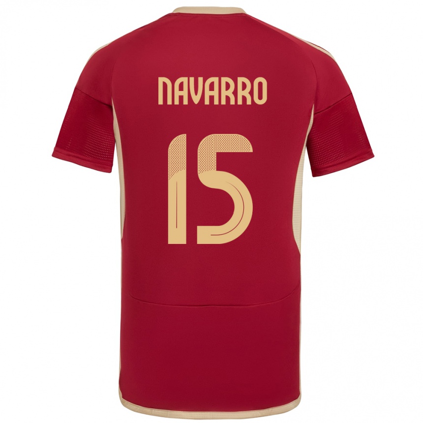 Niño Fútbol Camiseta Venezuela Miguel Navarro #15 Borgoña 1ª Equipación 24-26