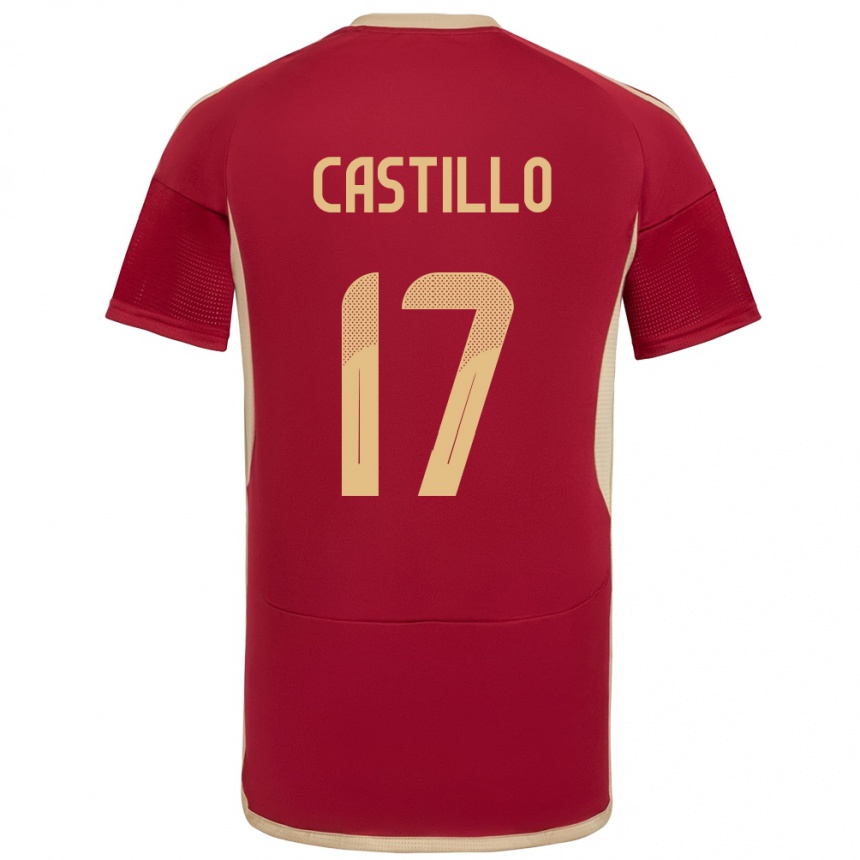 Niño Fútbol Camiseta Venezuela Edson Castillo #17 Borgoña 1ª Equipación 24-26