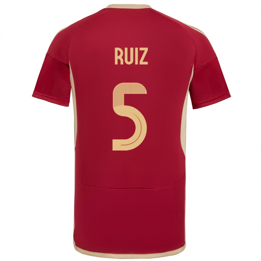 Niño Fútbol Camiseta Venezuela Emerson Ruíz #5 Borgoña 1ª Equipación 24-26