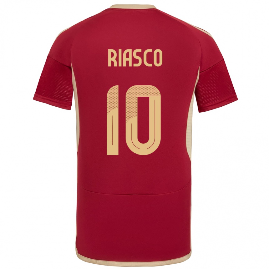 Niño Fútbol Camiseta Venezuela José Riasco #10 Borgoña 1ª Equipación 24-26