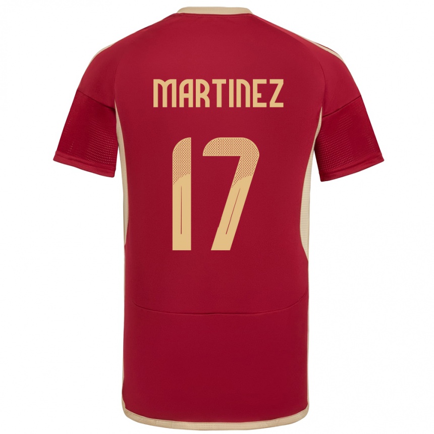 Niño Fútbol Camiseta Venezuela David Martínez #17 Borgoña 1ª Equipación 24-26