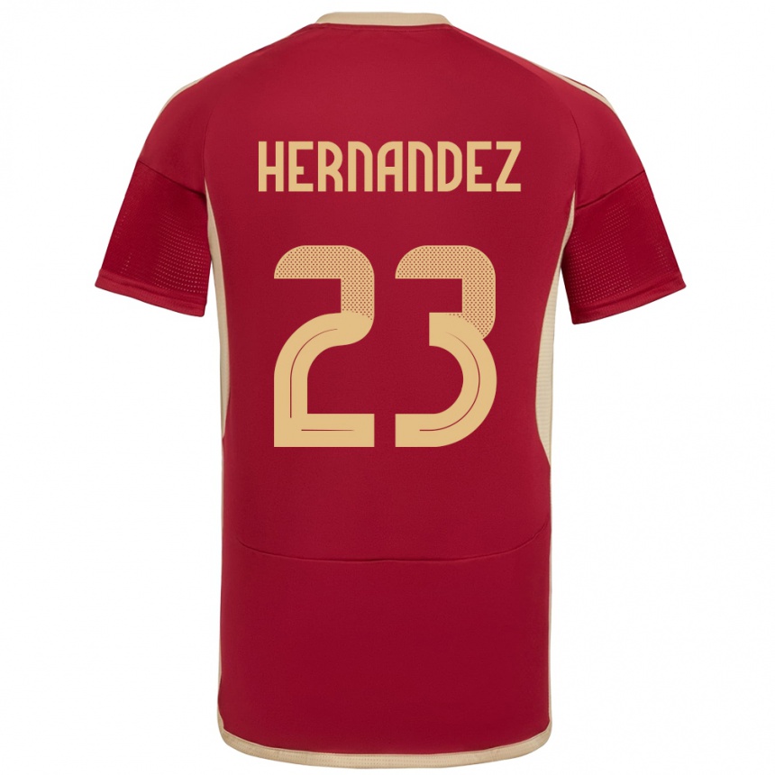 Niño Fútbol Camiseta Venezuela Luifer Hernández #23 Borgoña 1ª Equipación 24-26