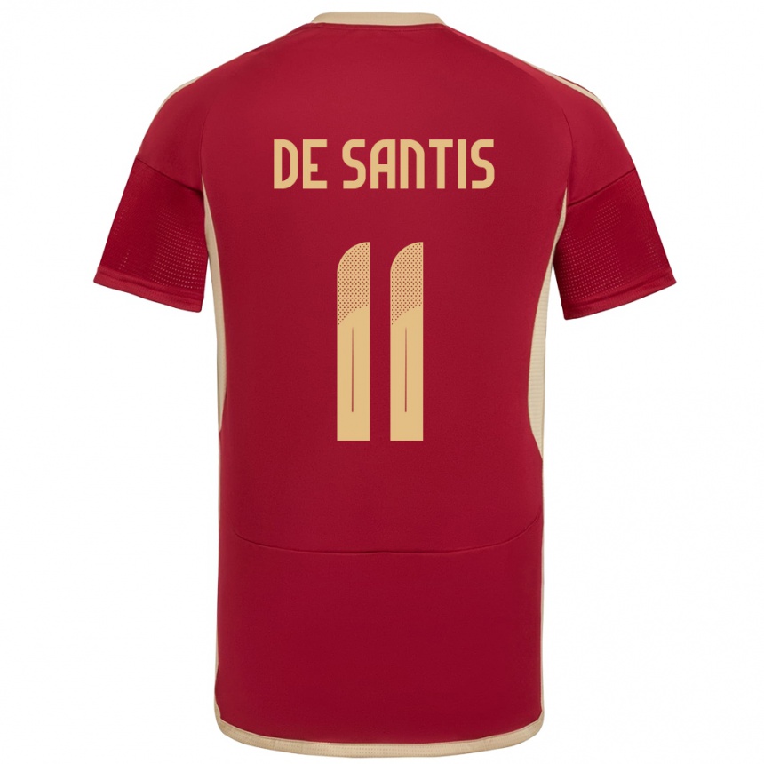 Niño Fútbol Camiseta Venezuela Jeriel De Santis #11 Borgoña 1ª Equipación 24-26