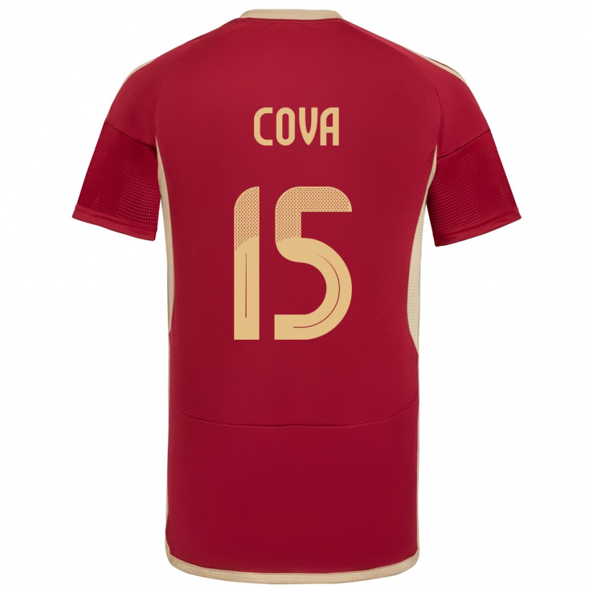 Niño Fútbol Camiseta Venezuela Adrián Cova #15 Borgoña 1ª Equipación 24-26