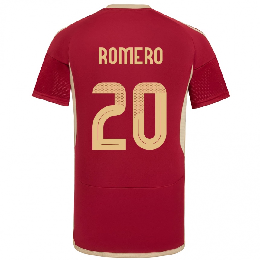 Niño Fútbol Camiseta Venezuela Andrés Romero #20 Borgoña 1ª Equipación 24-26