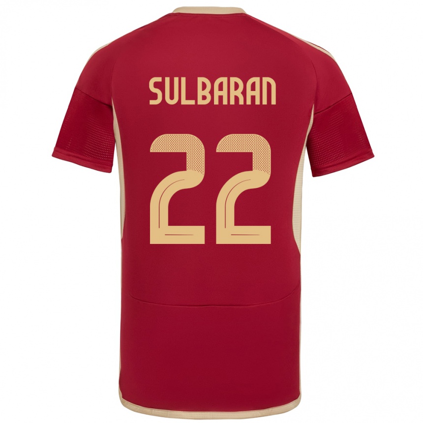 Niño Fútbol Camiseta Venezuela Manuel Sulbarán #22 Borgoña 1ª Equipación 24-26