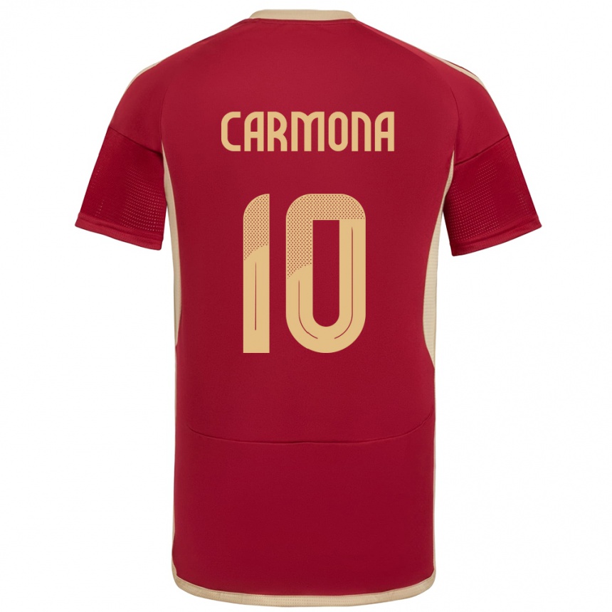 Niño Fútbol Camiseta Venezuela Wikelman Carmona #10 Borgoña 1ª Equipación 24-26