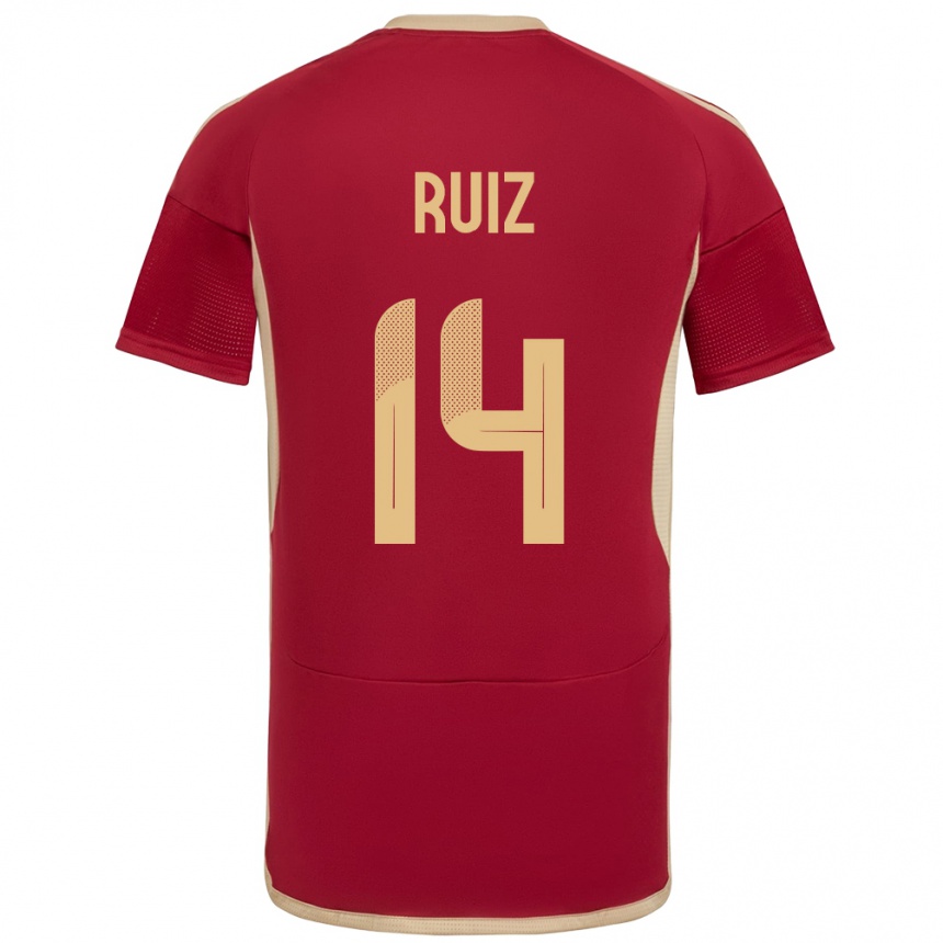 Niño Fútbol Camiseta Venezuela Maicol Ruiz #14 Borgoña 1ª Equipación 24-26