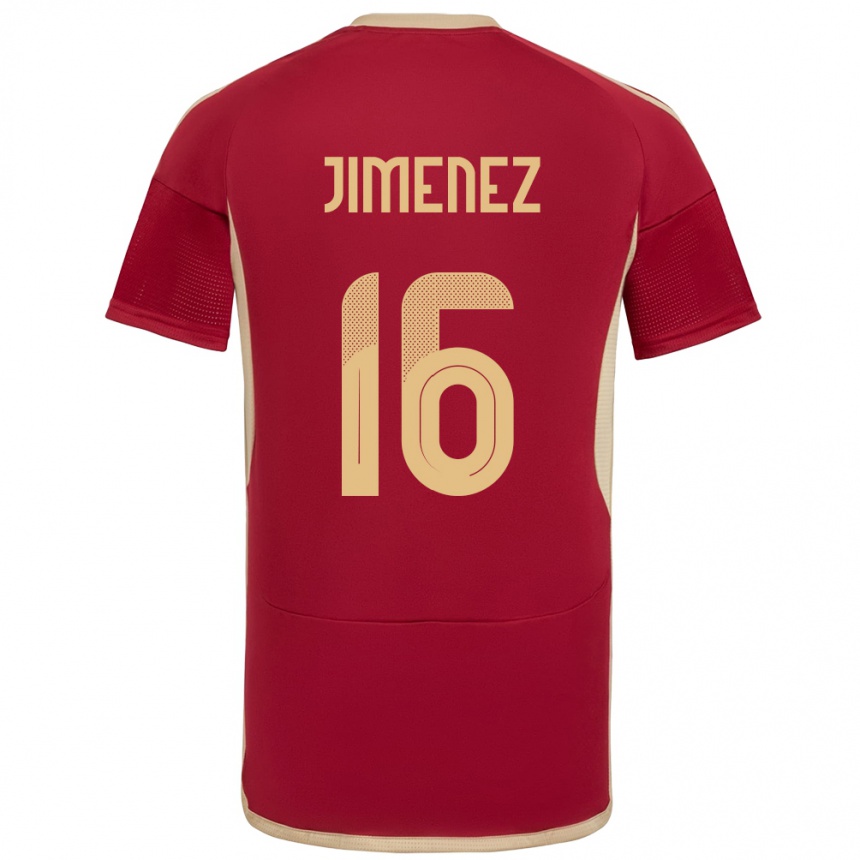 Niño Fútbol Camiseta Venezuela Néstor Jiménez #16 Borgoña 1ª Equipación 24-26