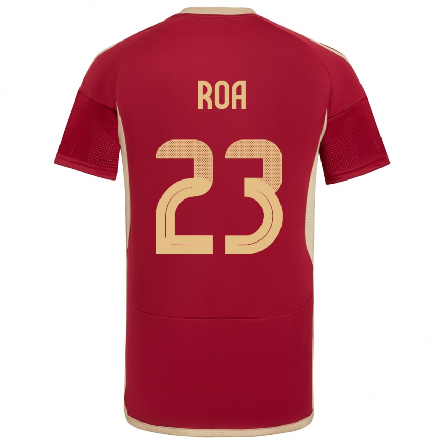 Niño Fútbol Camiseta Venezuela Keiber Roa #23 Borgoña 1ª Equipación 24-26