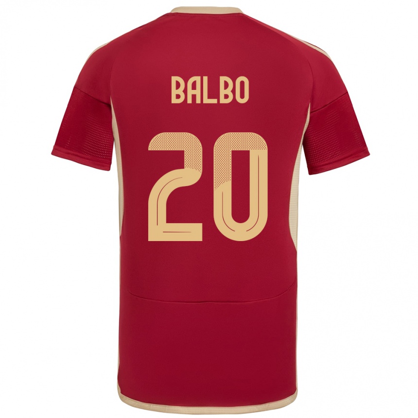 Niño Fútbol Camiseta Venezuela Luis Balbo #20 Borgoña 1ª Equipación 24-26