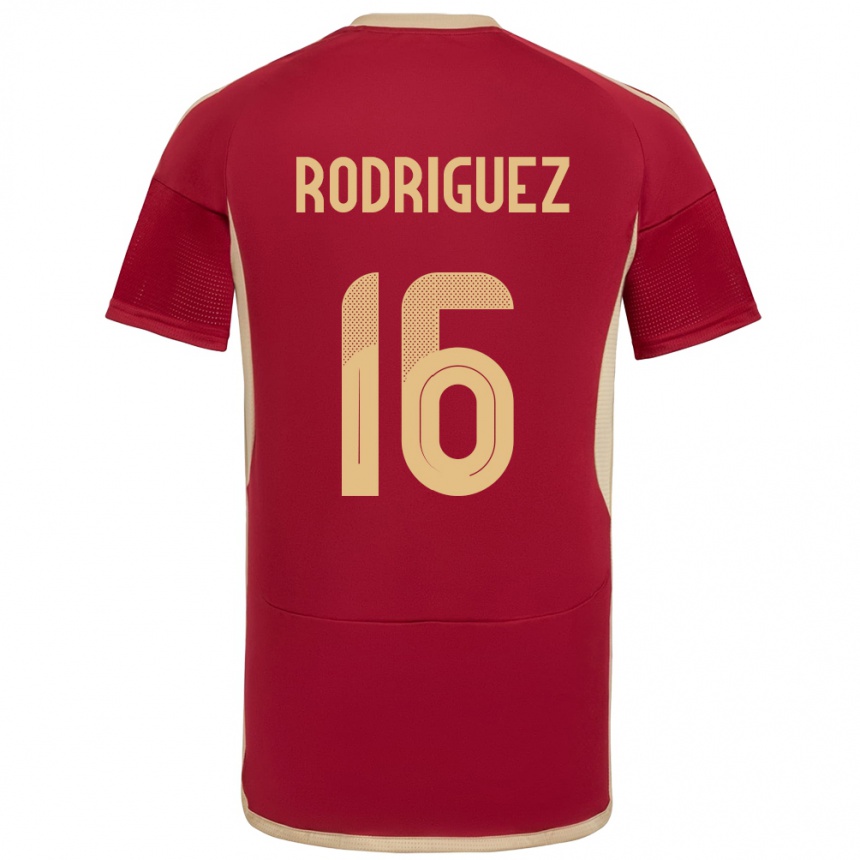 Niño Fútbol Camiseta Venezuela Arianna Rodríguez #16 Borgoña 1ª Equipación 24-26