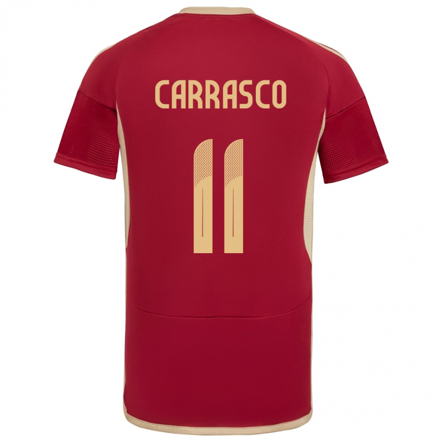 Niño Fútbol Camiseta Venezuela Raiderlin Carrasco #11 Borgoña 1ª Equipación 24-26