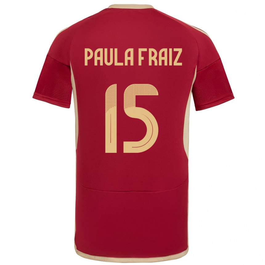 Niño Fútbol Camiseta Venezuela Ana Paula Fraiz #15 Borgoña 1ª Equipación 24-26