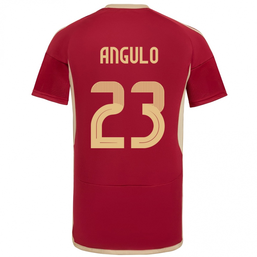 Niño Fútbol Camiseta Venezuela Gabriela Angulo #23 Borgoña 1ª Equipación 24-26