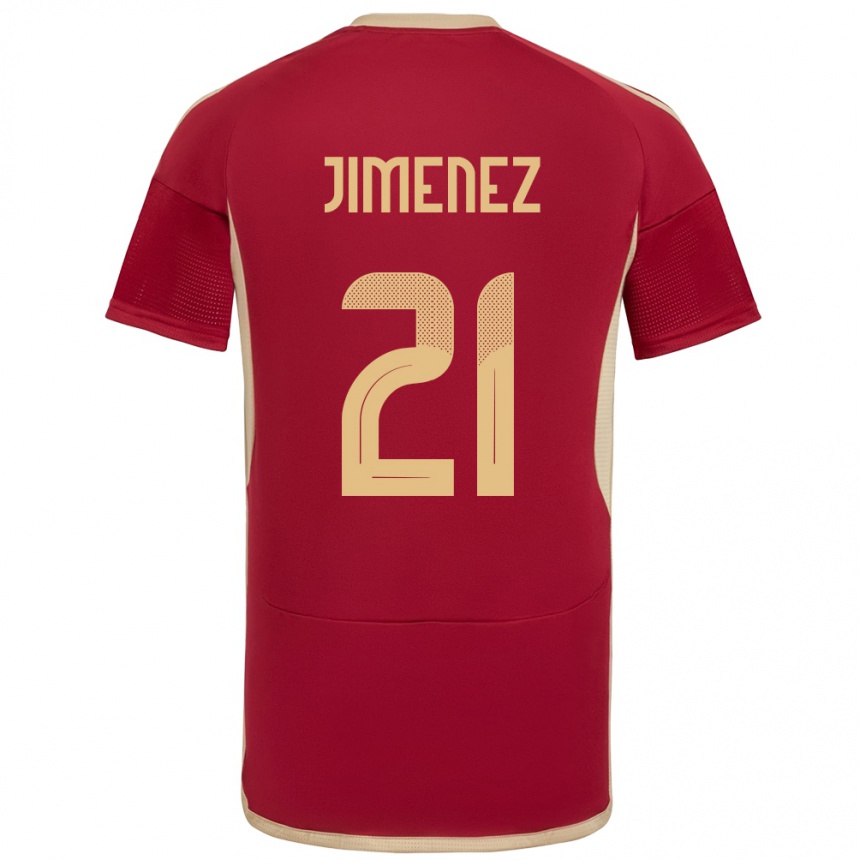 Niño Fútbol Camiseta Venezuela Marianyela Jiménez #21 Borgoña 1ª Equipación 24-26