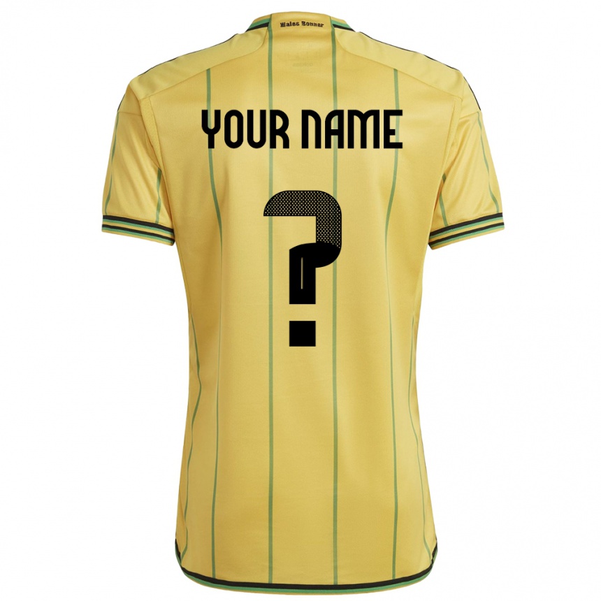 Niño Fútbol Camiseta Jamaica Su Nombre #0 Amarillo 1ª Equipación 24-26