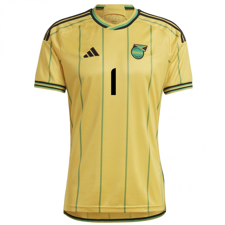 Niño Fútbol Camiseta Jamaica Akeem Bernard #1 Amarillo 1ª Equipación 24-26