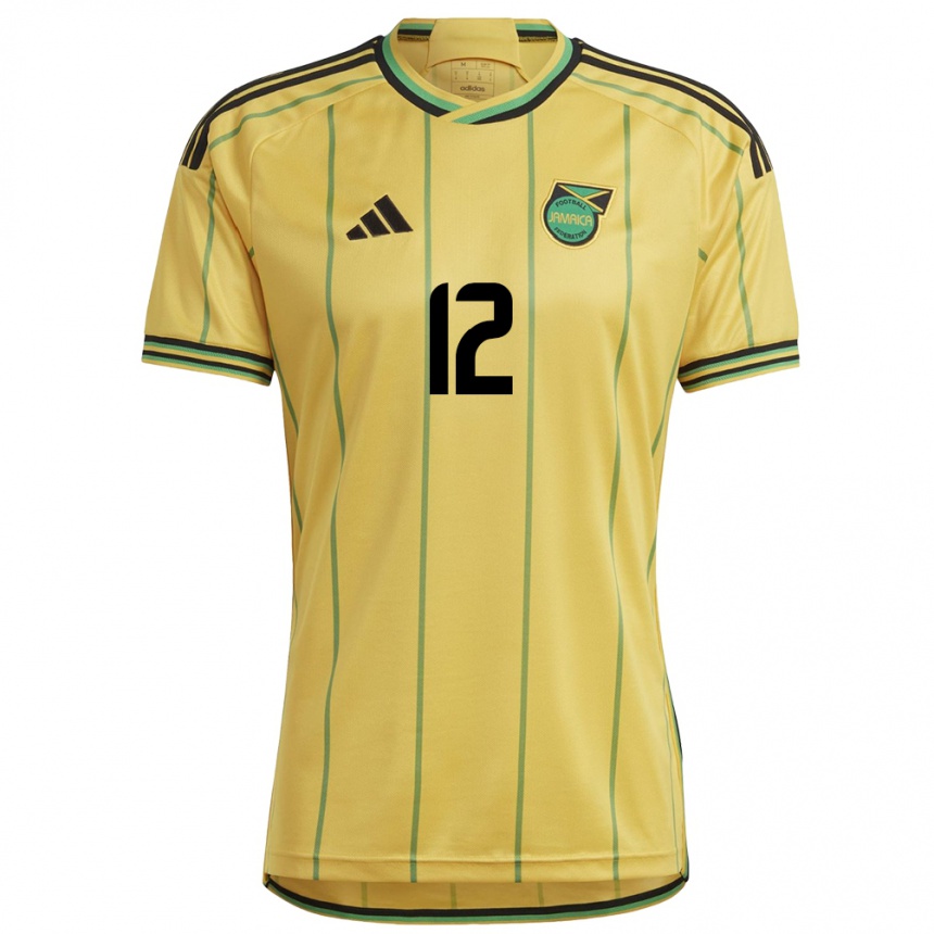 Niño Fútbol Camiseta Jamaica Tyiesha Nelson #12 Amarillo 1ª Equipación 24-26