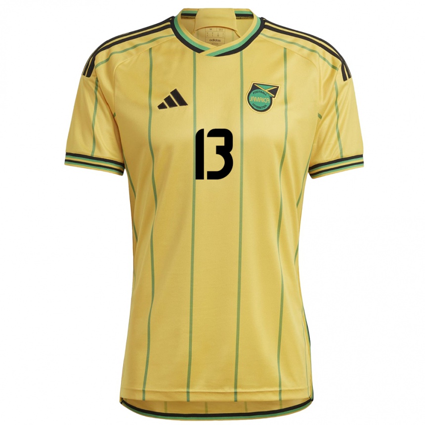 Niño Fútbol Camiseta Jamaica Allyson Swaby #13 Amarillo 1ª Equipación 24-26