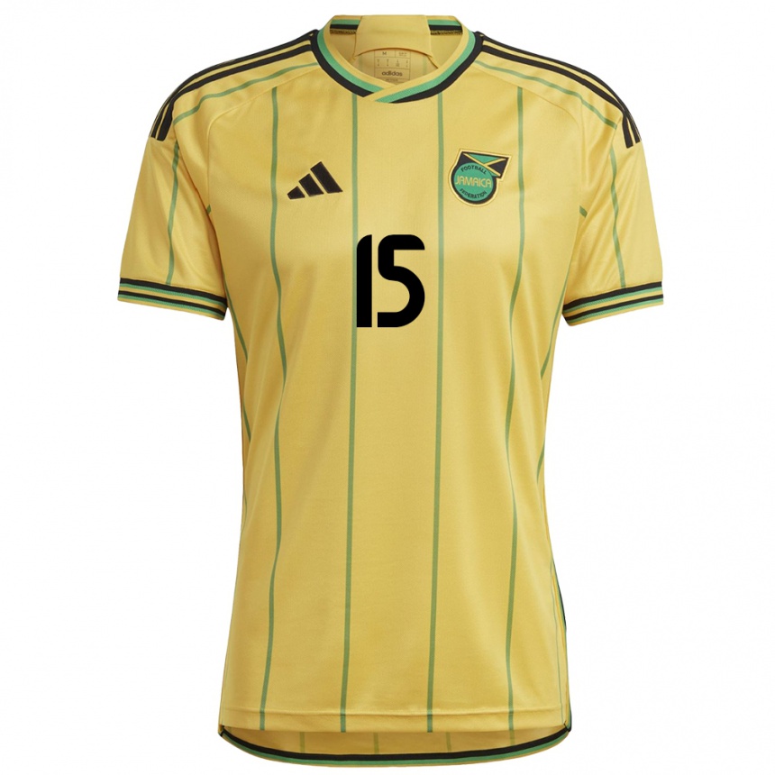 Niño Fútbol Camiseta Jamaica Joel Latibeaudiere #15 Amarillo 1ª Equipación 24-26