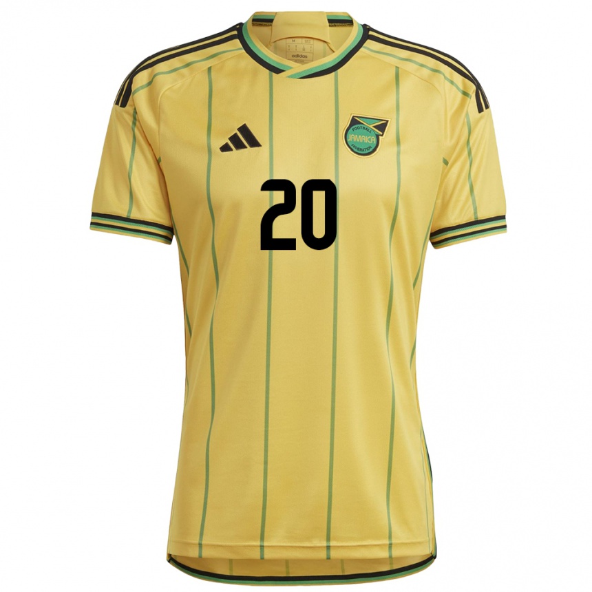 Niño Fútbol Camiseta Jamaica Renaldo Cephas #20 Amarillo 1ª Equipación 24-26