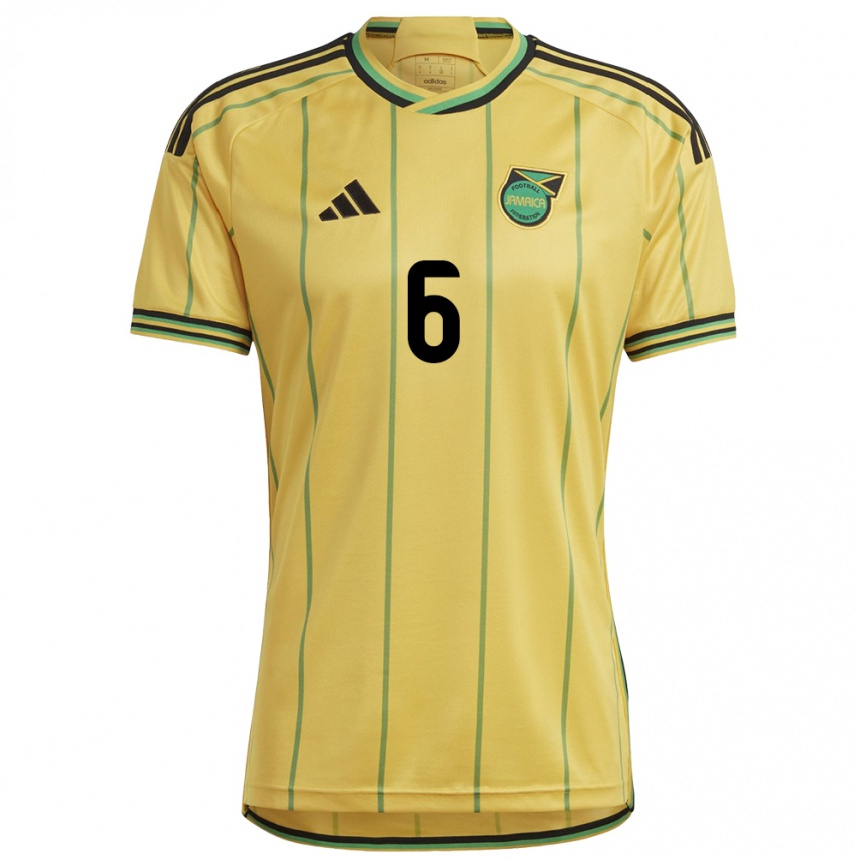 Niño Fútbol Camiseta Jamaica Havana Solaun #6 Amarillo 1ª Equipación 24-26