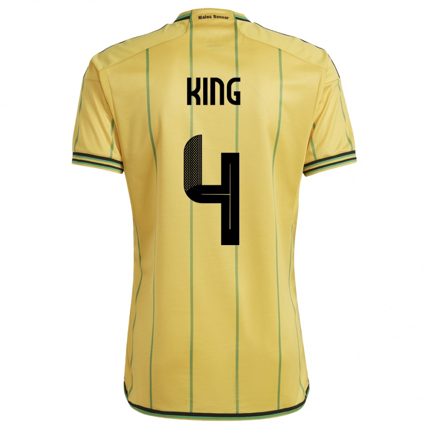 Niño Fútbol Camiseta Jamaica Richard King #4 Amarillo 1ª Equipación 24-26