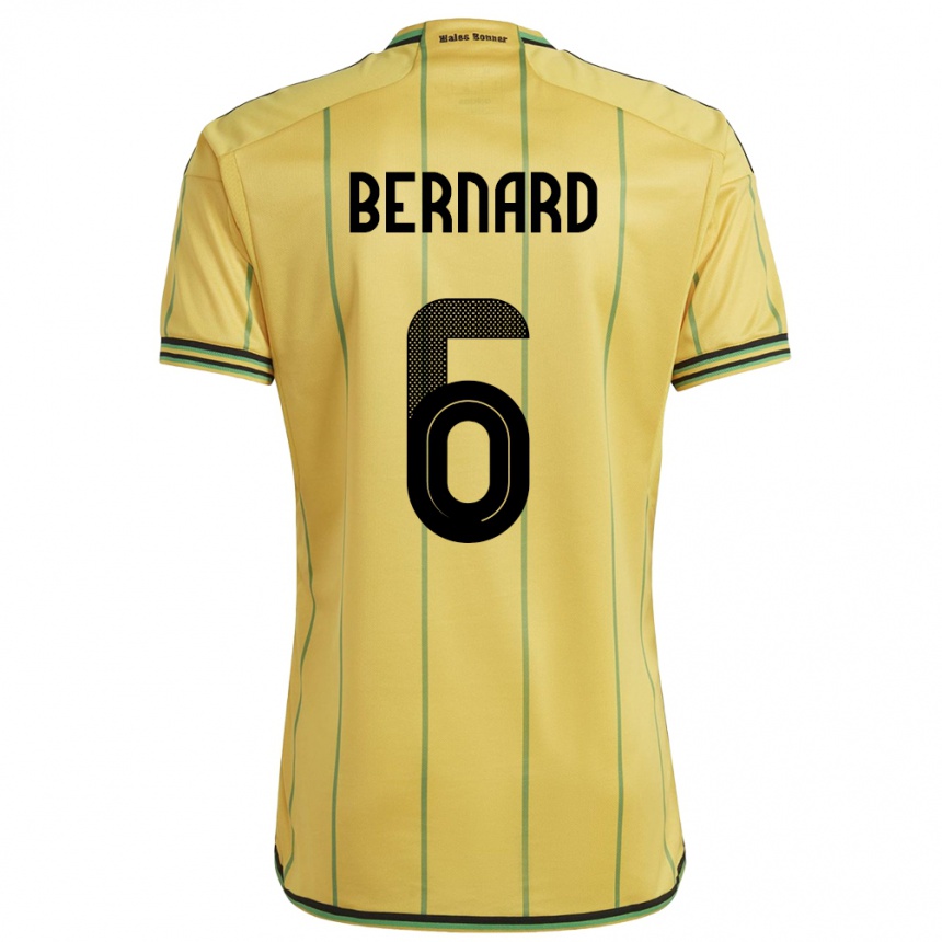 Niño Fútbol Camiseta Jamaica Di'shon Bernard #6 Amarillo 1ª Equipación 24-26