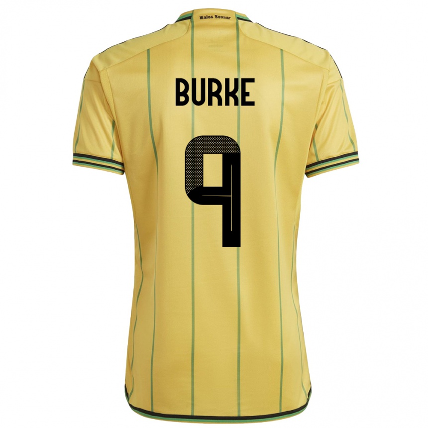 Niño Fútbol Camiseta Jamaica Cory Burke #9 Amarillo 1ª Equipación 24-26