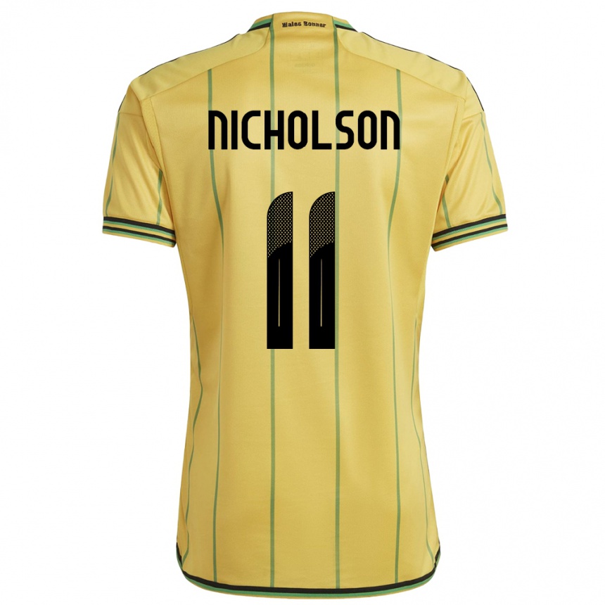 Niño Fútbol Camiseta Jamaica Shamar Nicholson #11 Amarillo 1ª Equipación 24-26