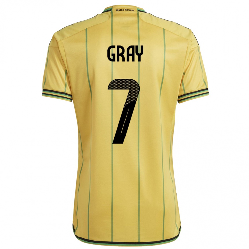 Niño Fútbol Camiseta Jamaica Demarai Gray #7 Amarillo 1ª Equipación 24-26