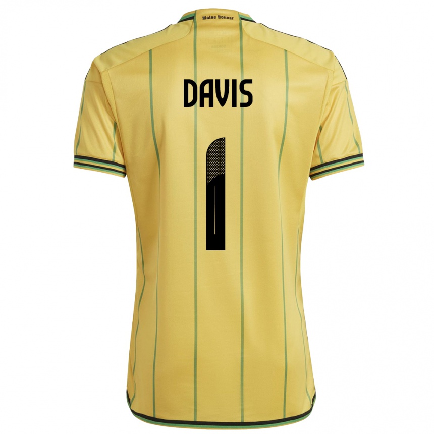 Niño Fútbol Camiseta Jamaica Shaquan Davis #1 Amarillo 1ª Equipación 24-26