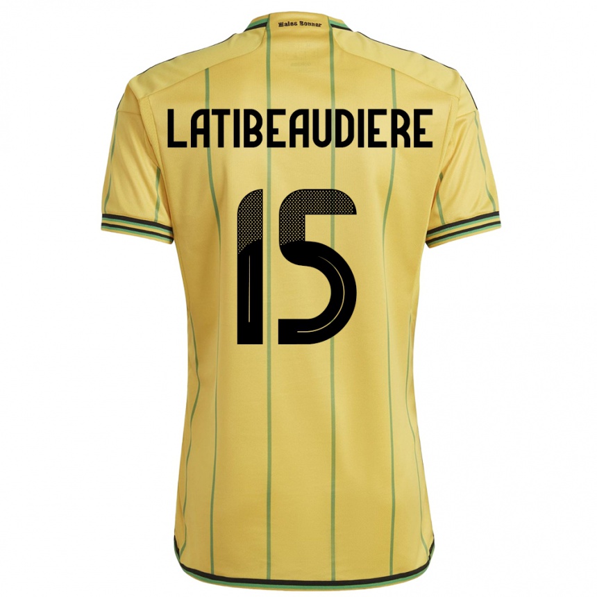 Niño Fútbol Camiseta Jamaica Joel Latibeaudiere #15 Amarillo 1ª Equipación 24-26
