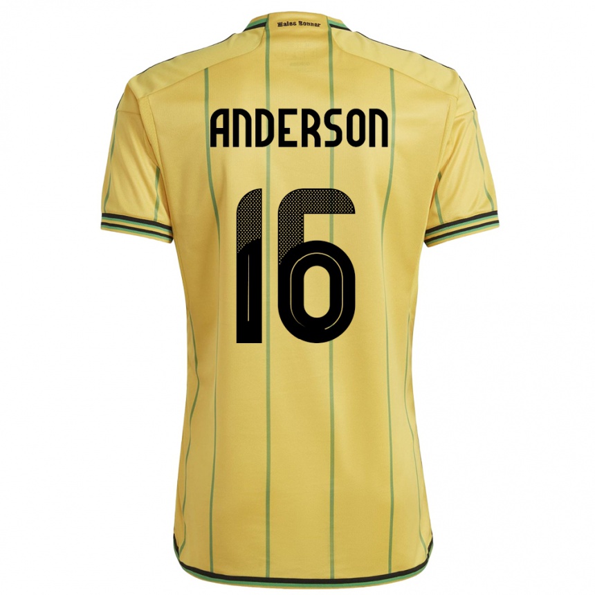 Niño Fútbol Camiseta Jamaica Karoy Anderson #16 Amarillo 1ª Equipación 24-26