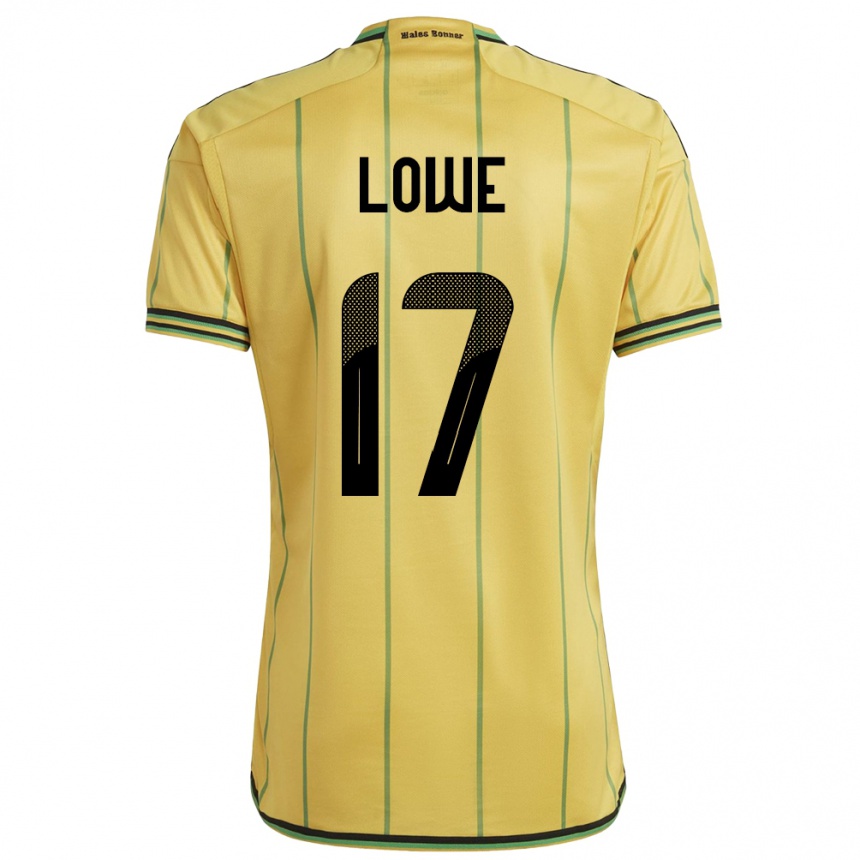 Niño Fútbol Camiseta Jamaica Damion Lowe #17 Amarillo 1ª Equipación 24-26