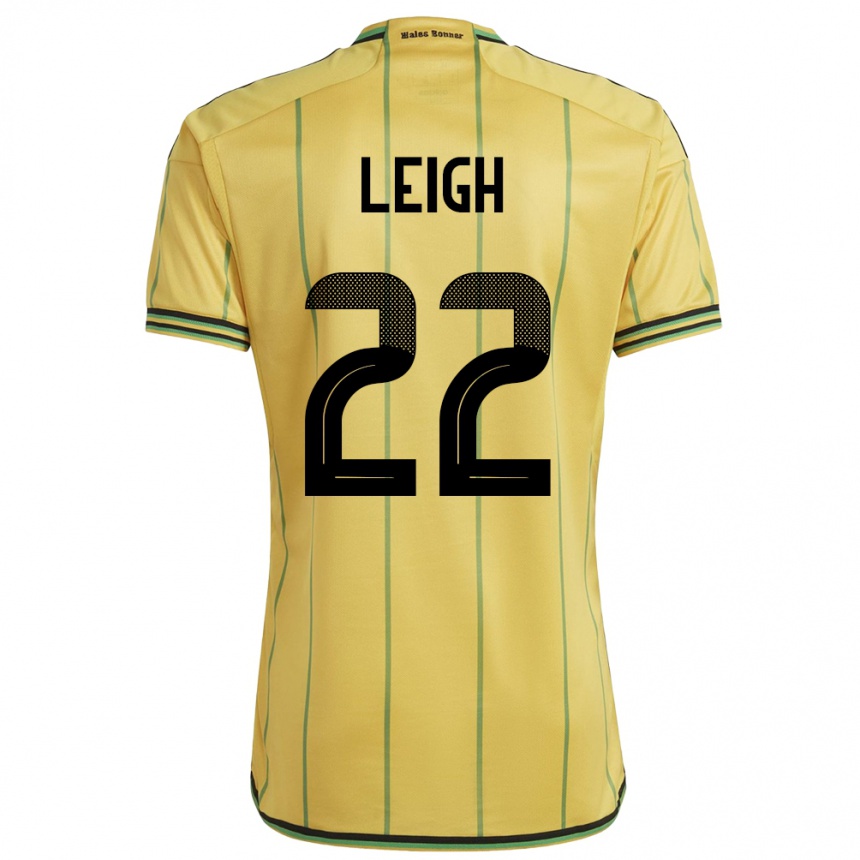 Niño Fútbol Camiseta Jamaica Greg Leigh #22 Amarillo 1ª Equipación 24-26