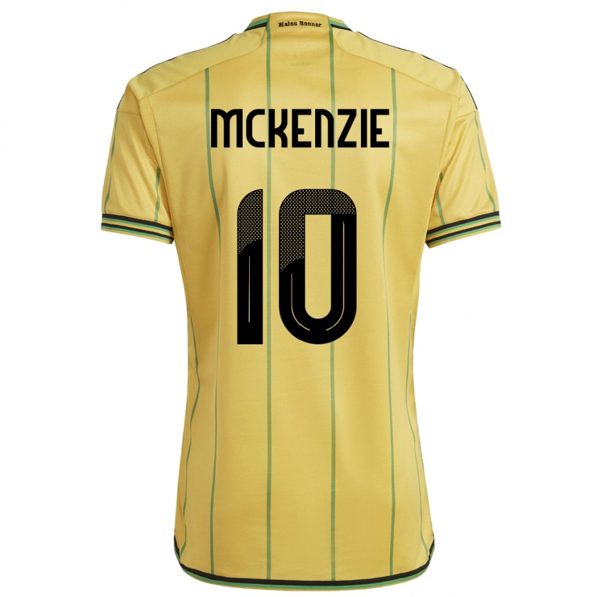 Niño Fútbol Camiseta Jamaica Denzel Mckenzie #10 Amarillo 1ª Equipación 24-26