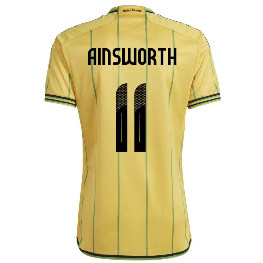 Niño Fútbol Camiseta Jamaica Christopher Ainsworth #11 Amarillo 1ª Equipación 24-26