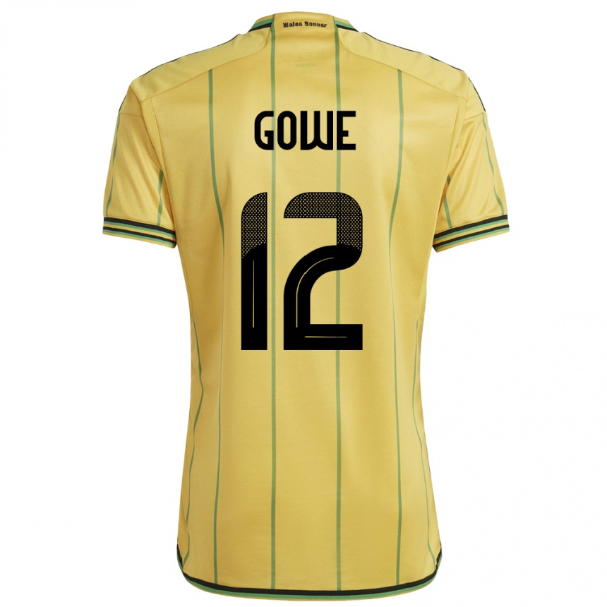 Niño Fútbol Camiseta Jamaica Tyrese Gowe #12 Amarillo 1ª Equipación 24-26