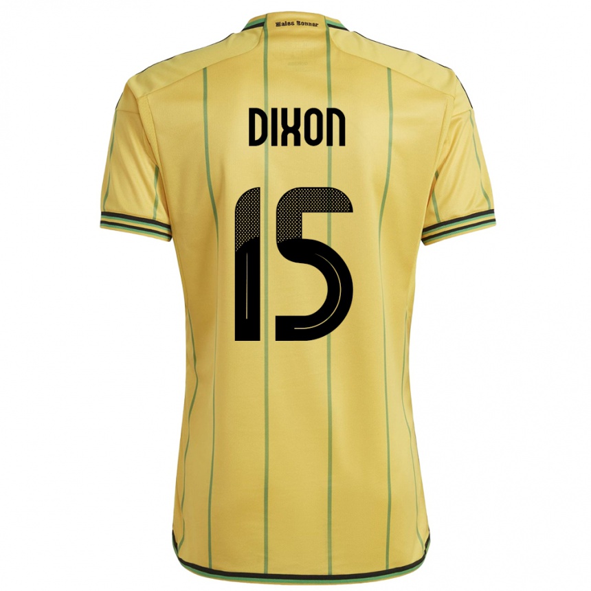 Niño Fútbol Camiseta Jamaica Ahir Dixon #15 Amarillo 1ª Equipación 24-26