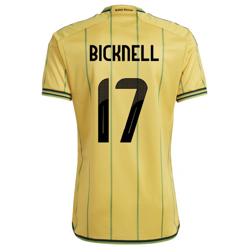 Niño Fútbol Camiseta Jamaica Alexander Bicknell #17 Amarillo 1ª Equipación 24-26