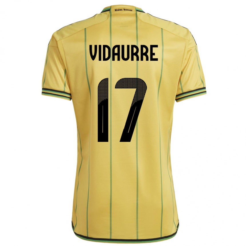 Niño Fútbol Camiseta Jamaica Zoe Vidaurre #17 Amarillo 1ª Equipación 24-26