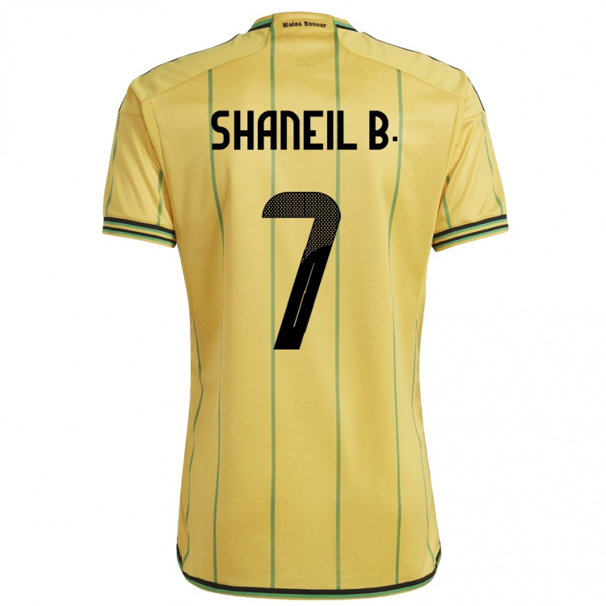 Niño Fútbol Camiseta Jamaica Shaneil Buckley #7 Amarillo 1ª Equipación 24-26