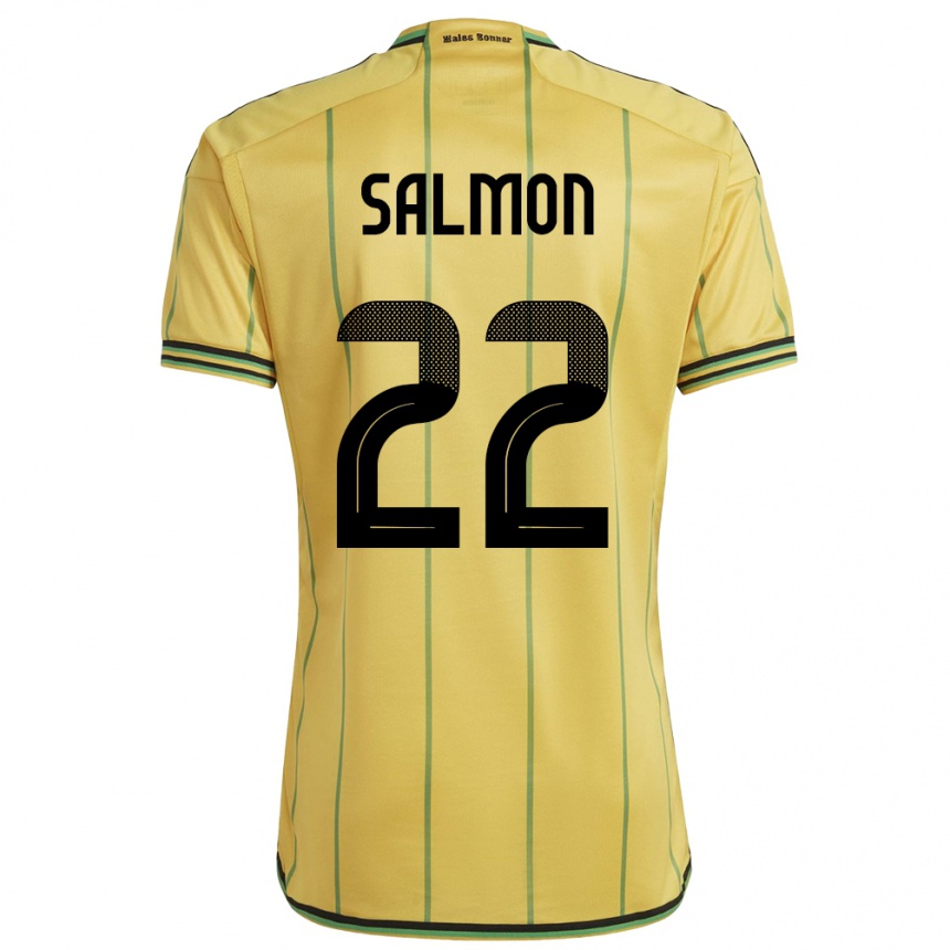 Niño Fútbol Camiseta Jamaica Christina Salmon #22 Amarillo 1ª Equipación 24-26