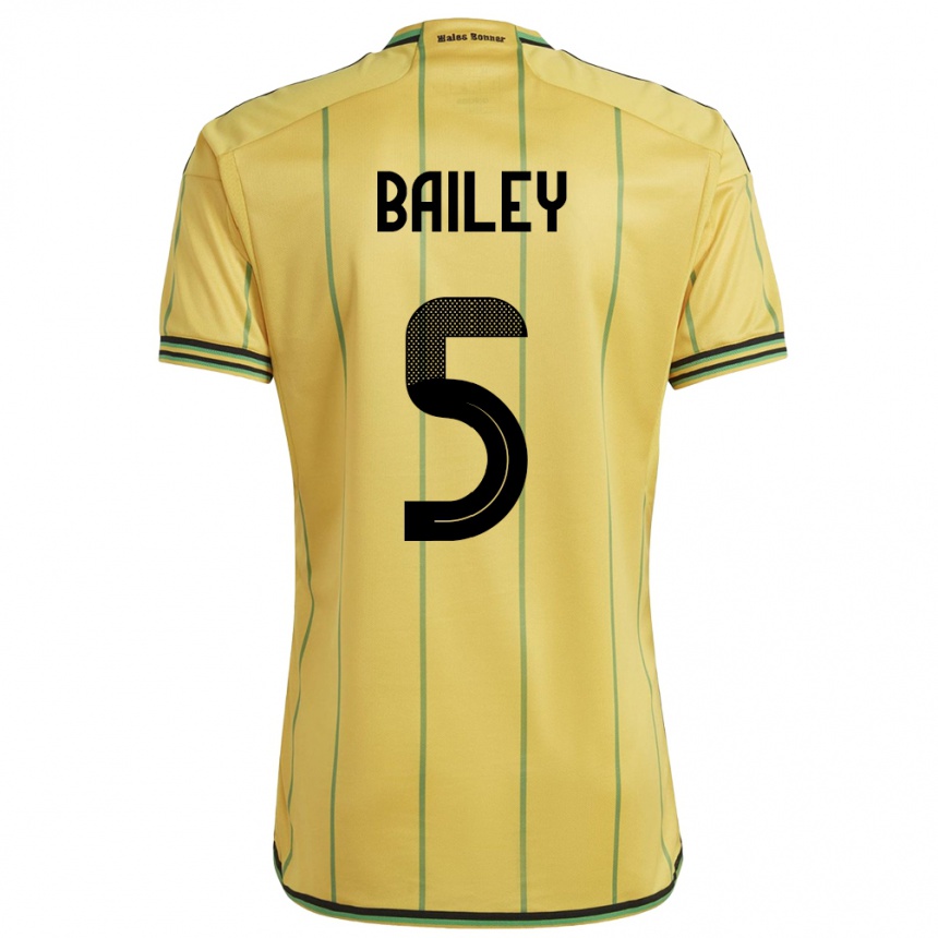 Niño Fútbol Camiseta Jamaica Jade Bailey #5 Amarillo 1ª Equipación 24-26