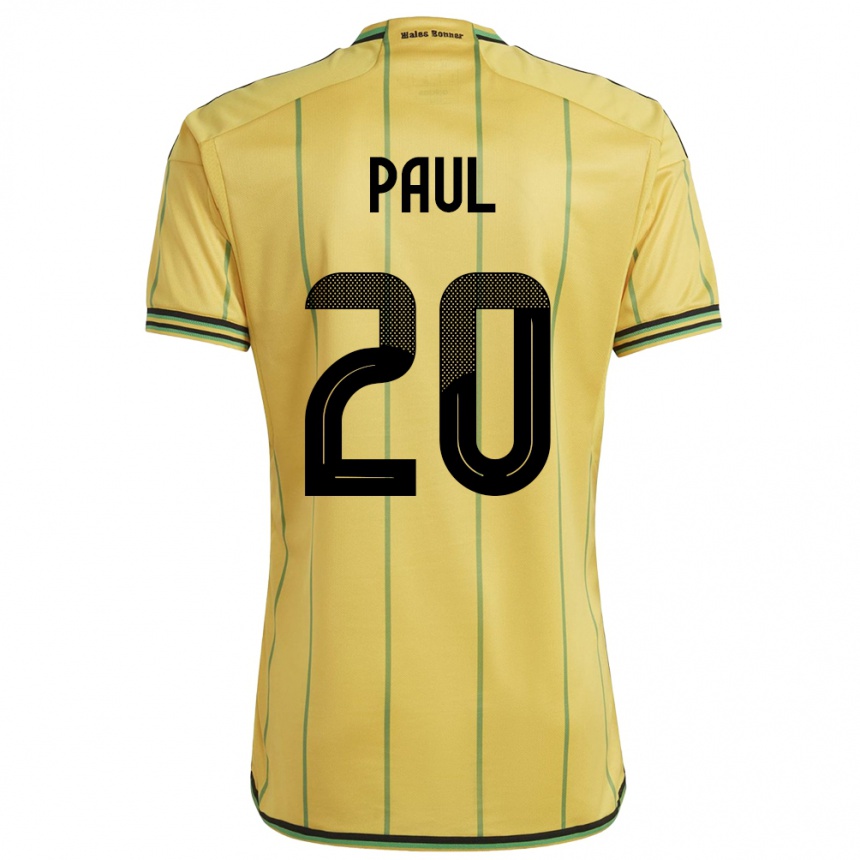 Niño Fútbol Camiseta Jamaica Lachante Paul #20 Amarillo 1ª Equipación 24-26