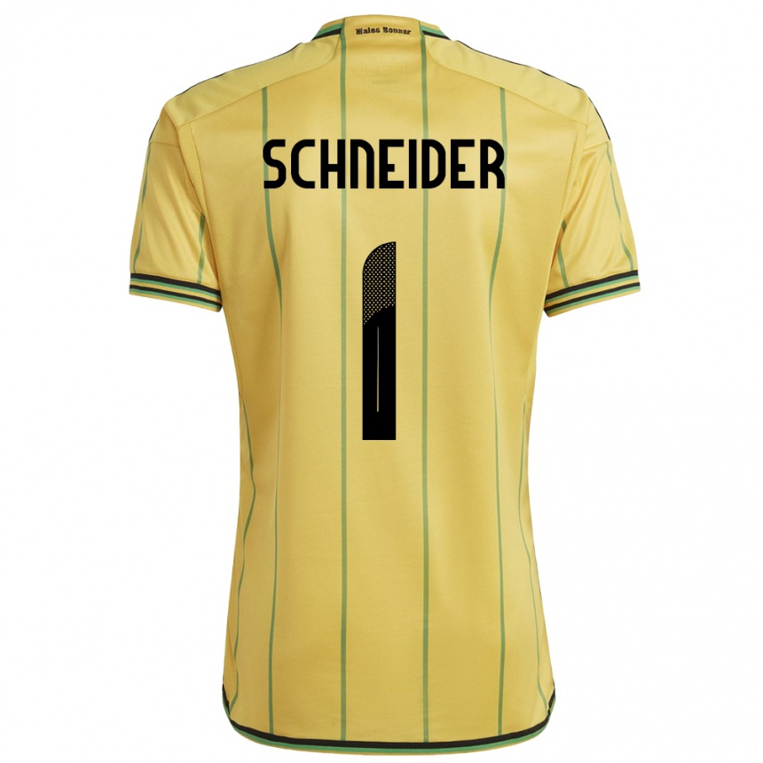 Niño Fútbol Camiseta Jamaica Sydney Schneider #1 Amarillo 1ª Equipación 24-26