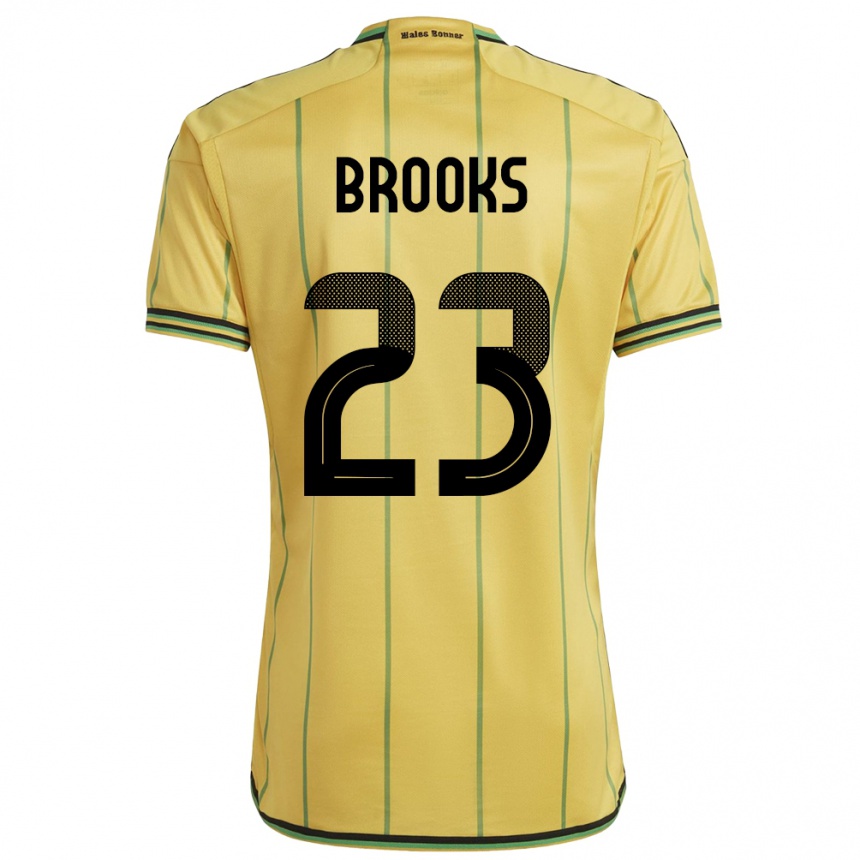 Niño Fútbol Camiseta Jamaica Liya Brooks #23 Amarillo 1ª Equipación 24-26