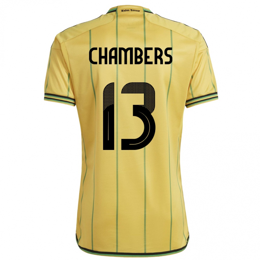 Niño Fútbol Camiseta Jamaica Chris-Ann Chambers #13 Amarillo 1ª Equipación 24-26